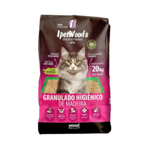 iPet Wood’S – Granulado Higiênico de Madeira para Gatos, 20kg