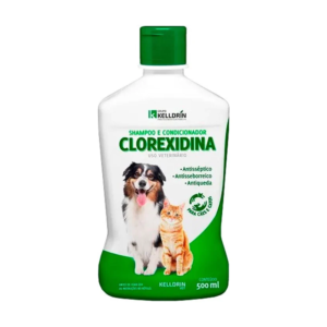 Shampoo e Condicionador Clorexidina Kelldrin 5 em 1 para Cães e Gatos – 500g