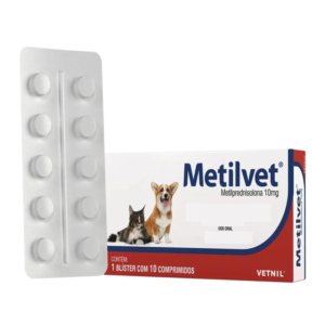 Metilvet 10mg Anti-inflamatório/Analgésico Para Cães – 10 Cp