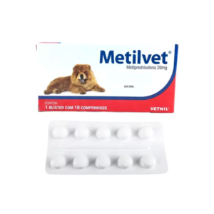 Metilvet 20mg Anti-inflamatório AnalGésico Cães Gato – 10 Cp