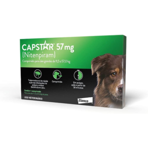 Antipulgas Capstar 57 Mg Cães De 11 A 57 Kg – 6 Comprimidos