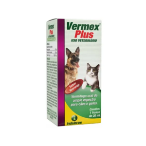 Vermex Plus 20ml Sabor Morango Cães e Gatos