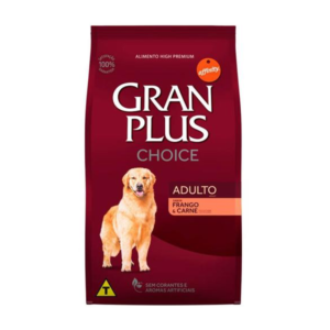 Ração Para Cães Adultos Gran Plus Choice Frango E Carne 20Kg