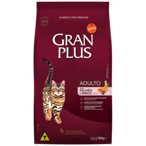 Ração Gran Plus Salmão e Arroz para Gatos Adultos 10,1kg